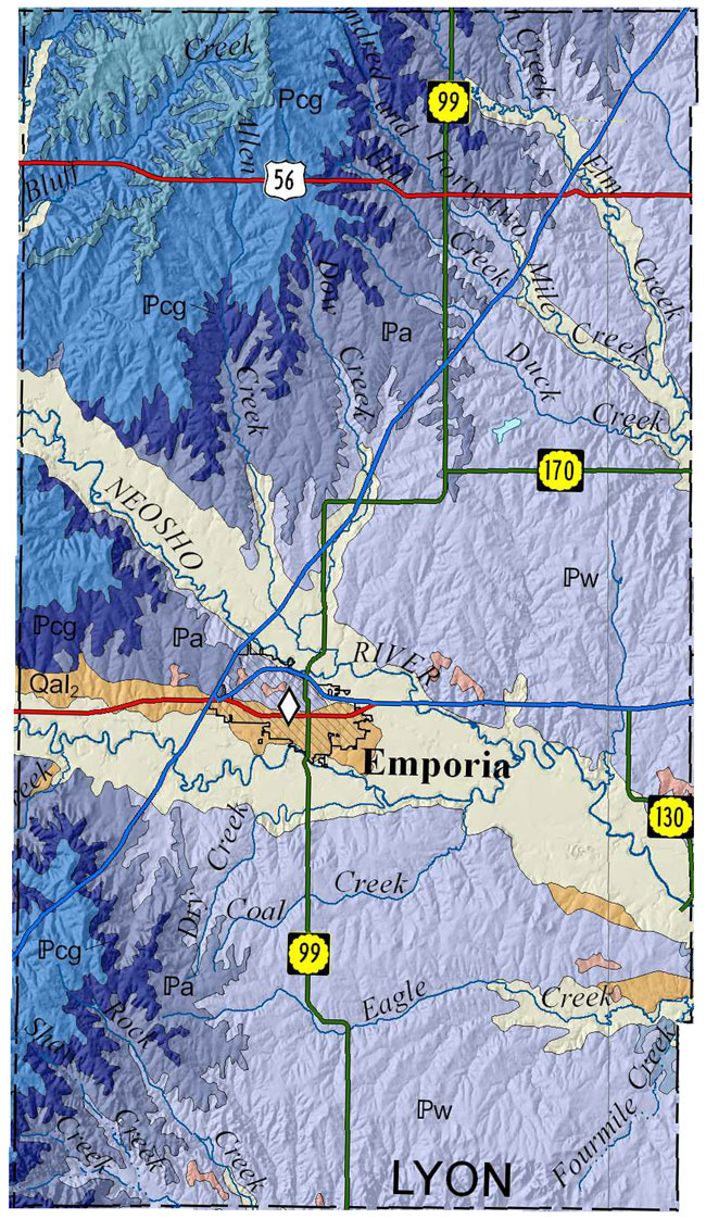 Lyon County geologic map