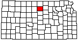 small map of Kansas; click to change counties