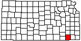 small map of Kansas; click to change counties