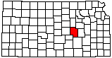 small map of Kansas; click to change counties