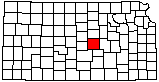 small map of Kansas; click to change counties