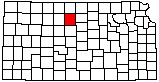 small map of Kansas; click to change counties