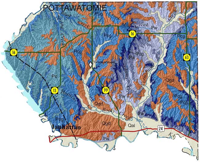 Pottawatomie County geologic map