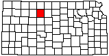 small map of Kansas; click to change counties