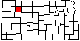 small map of Kansas; click to change counties