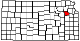 small map of Kansas; click to change counties