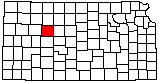 small map of Kansas; click to change counties