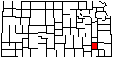 small map of Kansas; click to change counties