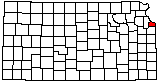 small map of Kansas; click to change counties