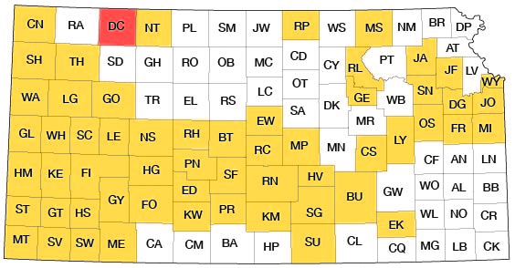 Index map of Kansas showing Decatur County and other bulletins online