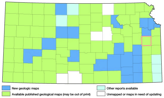 Index map of Kansas showing status of geologic mapping, 2002