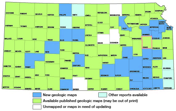 Index map of Kansas showing status of geologic mapping, 2002