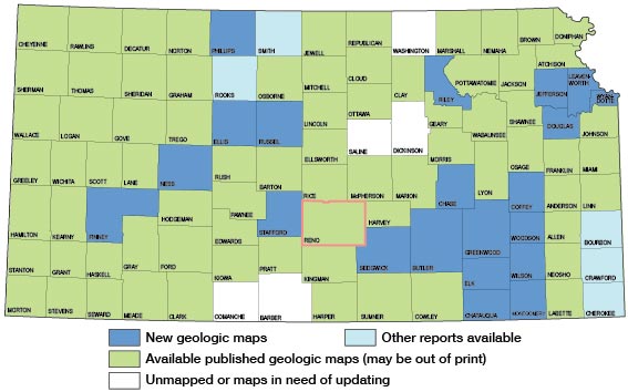 Index map of Kansas showing status of geologic mapping, 2001