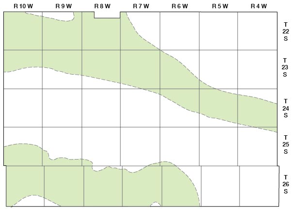 Blanco appears in subsurface in SW and in EW band in center-top