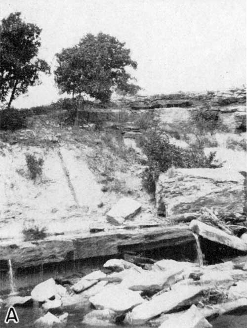 Limestone bed and boulders along Deep creek.