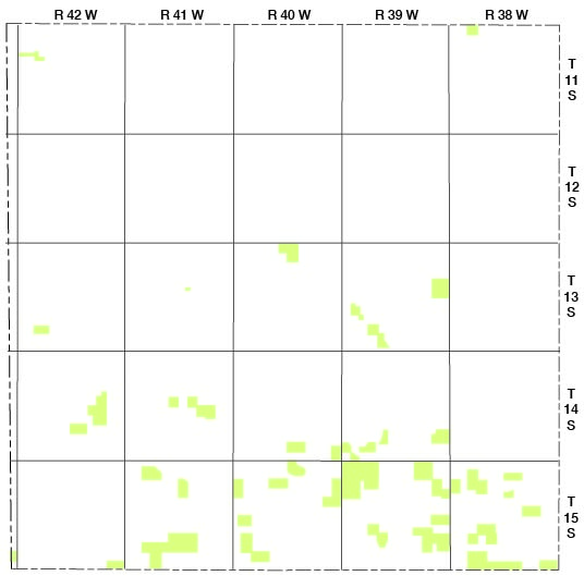 Rights assigned occur maining in southern third of county.