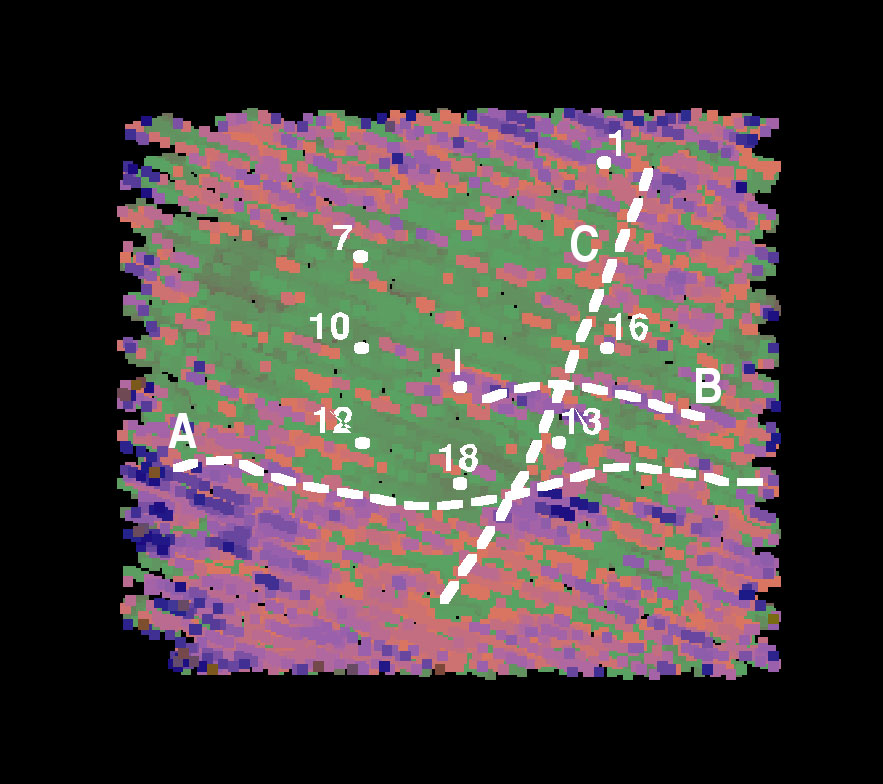 instantaneous frequency plot with lineaments