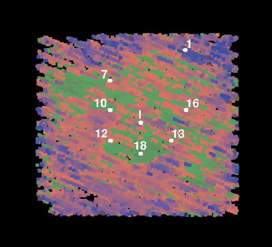 instantaneous frequency plot from second monitoring survey with well locations