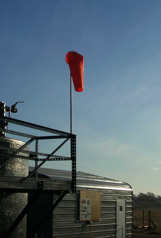 Limp windsock indicates data acquisition will be possible.