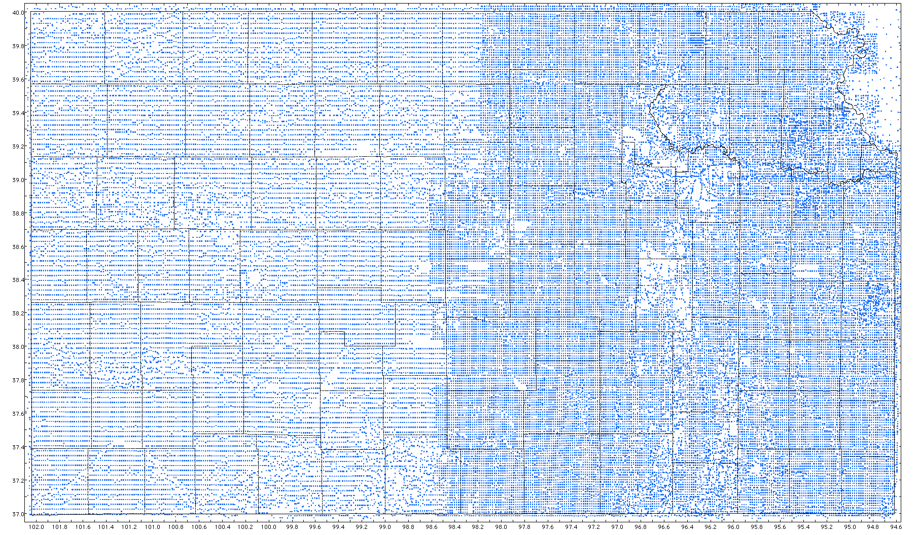 gravity readings throughout Kansas