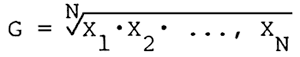 G = Nth root of production of all the X values