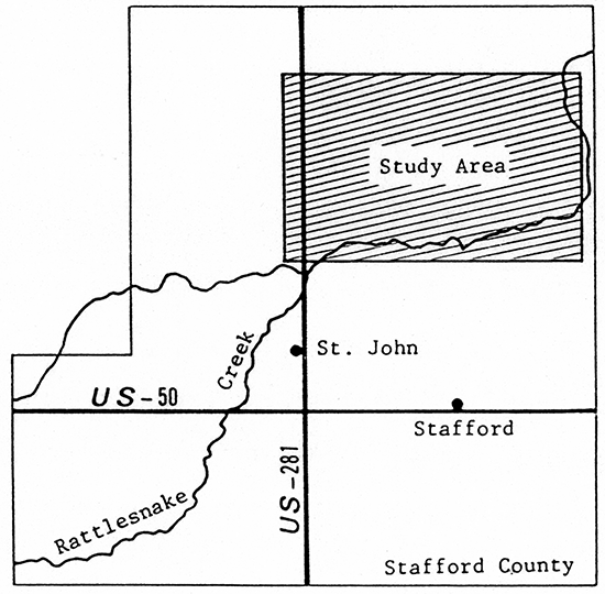 Study area in the northeast part of Stafford County.