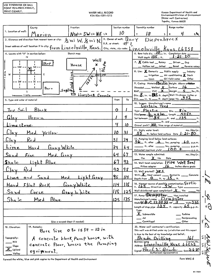 WWC5-5 Form for Well L30