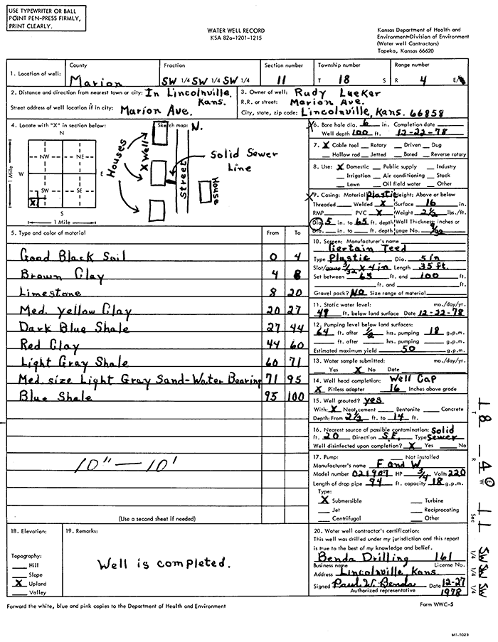 WWC5-5 Form for Well L4