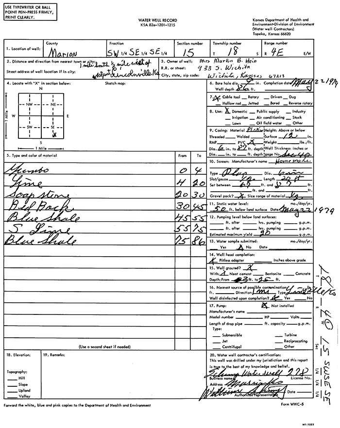 WWC5-5 Form for Well L21