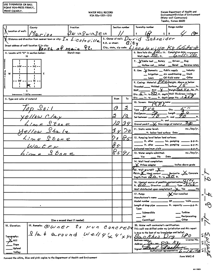 WWC5-5 Form for Well L2