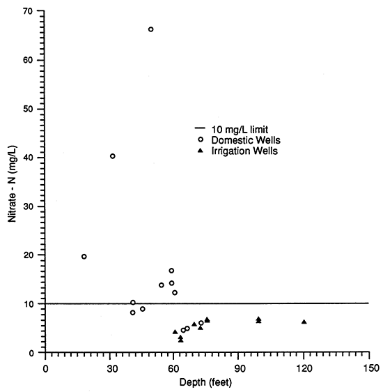 Location of sampled wells in the study area.