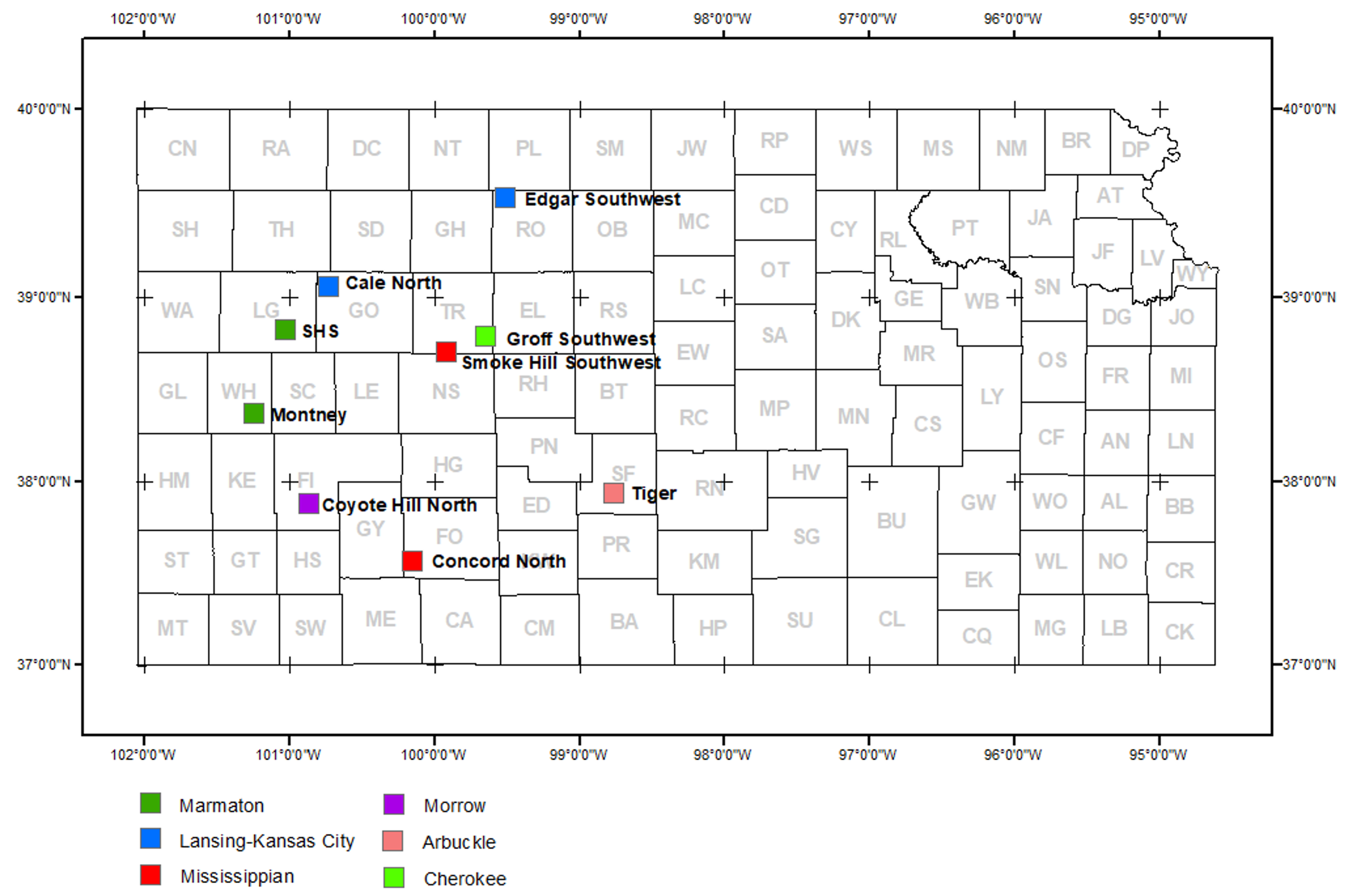 Map shows location of wells in new field discoveries, November 2022