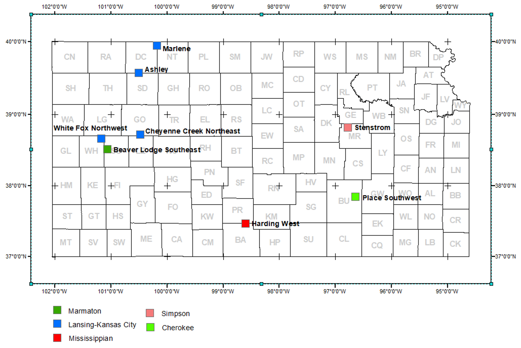 Map shows location of wells in new field discoveries, January through March 2023