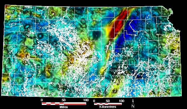 gravity and magnetic map of Kansas