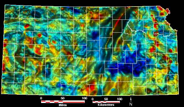 gravity and magnetic map of Kansas