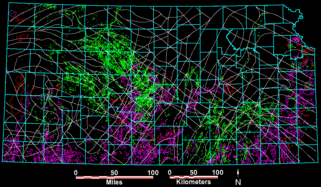 Smaller gravity map of Kansas