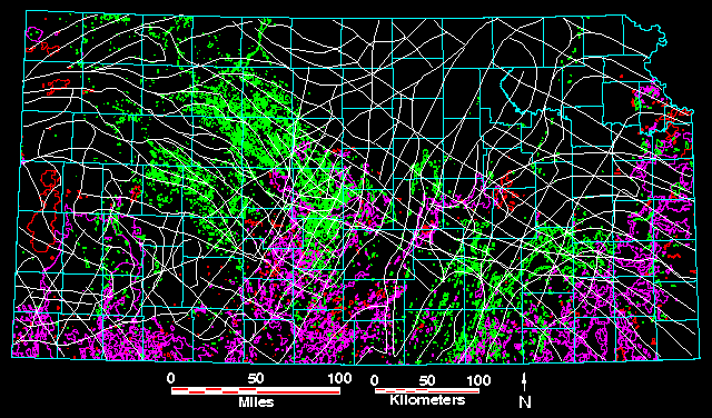 Smaller gravity map of Kansas