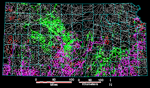 Smaller magnetic map of Kansas