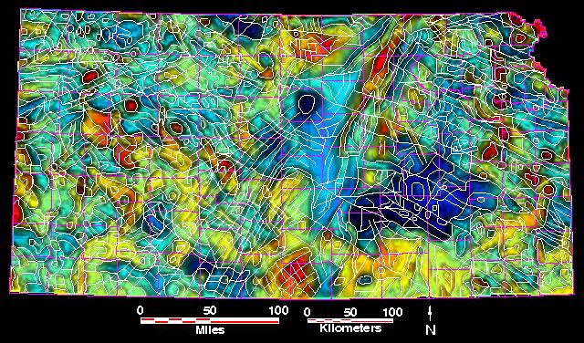 Smaller magnetic map of Kansas