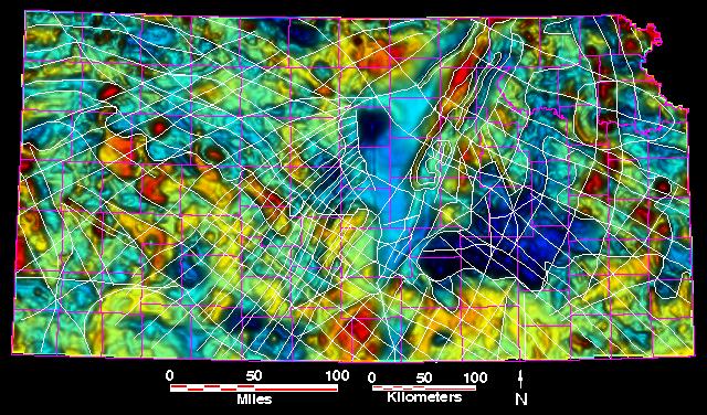 Smaller magnetic map of Kansas