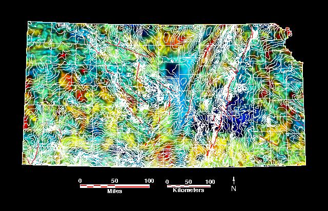 Smaller magnetic map of Kansas