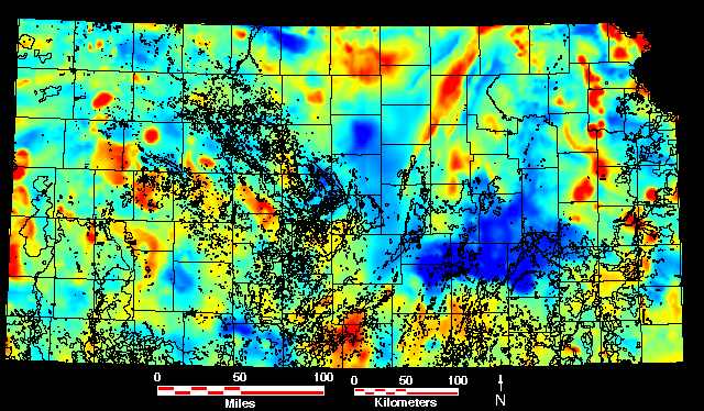 Smaller magnetic map of Kansas