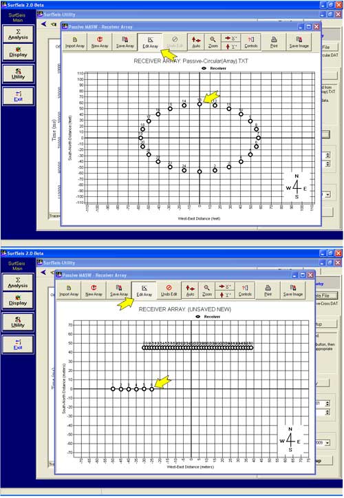 Two images from software where field geometry is added.